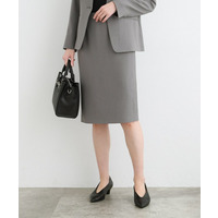 【定番スーツ／UVケア／イージーケア／洗える】ウール調ストレートスカート