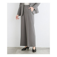 【洗える／UVケア／SETUP可能】ウール調ワイドパンツ