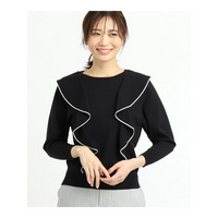 【春SALE】ラッフルフリルプルオーバーニット