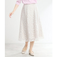 【手洗い可】幾何柄オパールフレアスカート