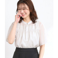 【選べる5色◎／接触冷感／マシンウォッシュ可】シャーリングデザインブラウス