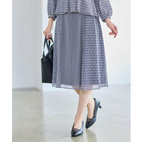 【きちんと見え／セットアップ可／通勤におすすめ◎】フレアプリントスカート
