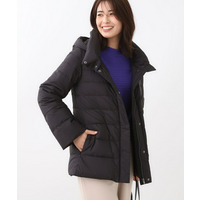 【定番人気／ウエスト調整可】フーデッドミドルダウンコート