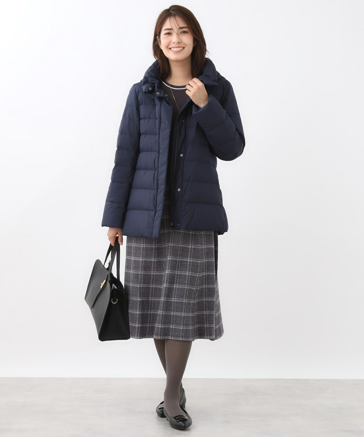 【定番人気/ウエスト調整可】フーデッドミドルダウンコート20