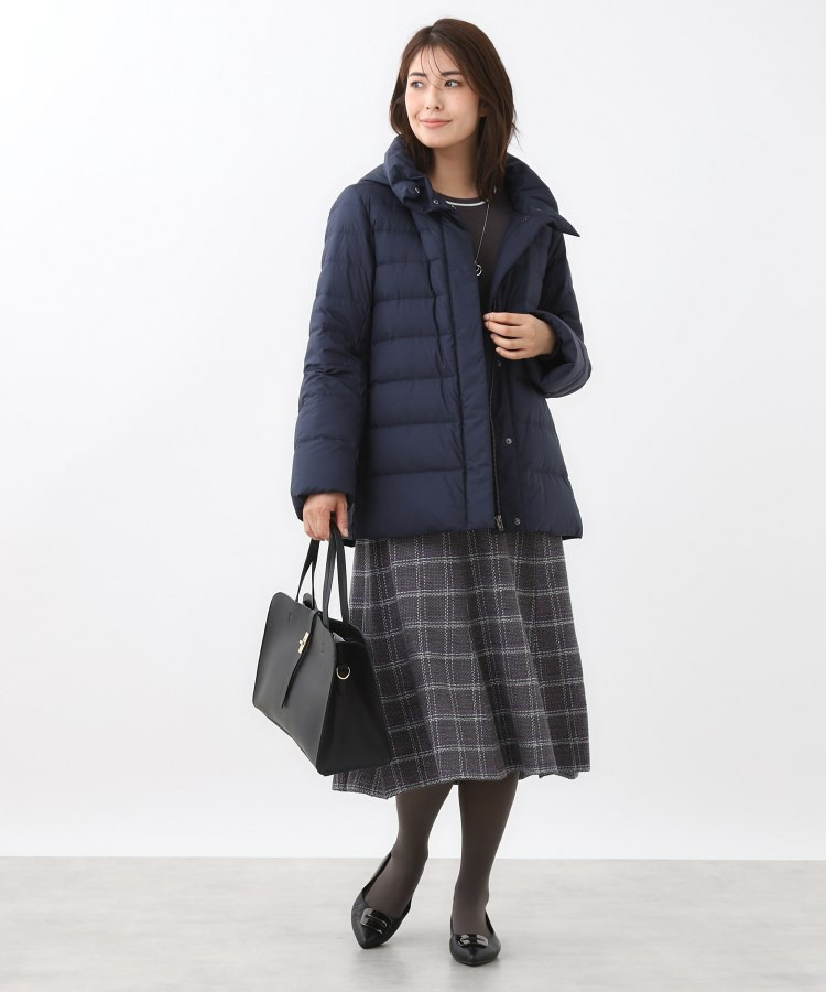 【定番人気/ウエスト調整可】フーデッドミドルダウンコート21