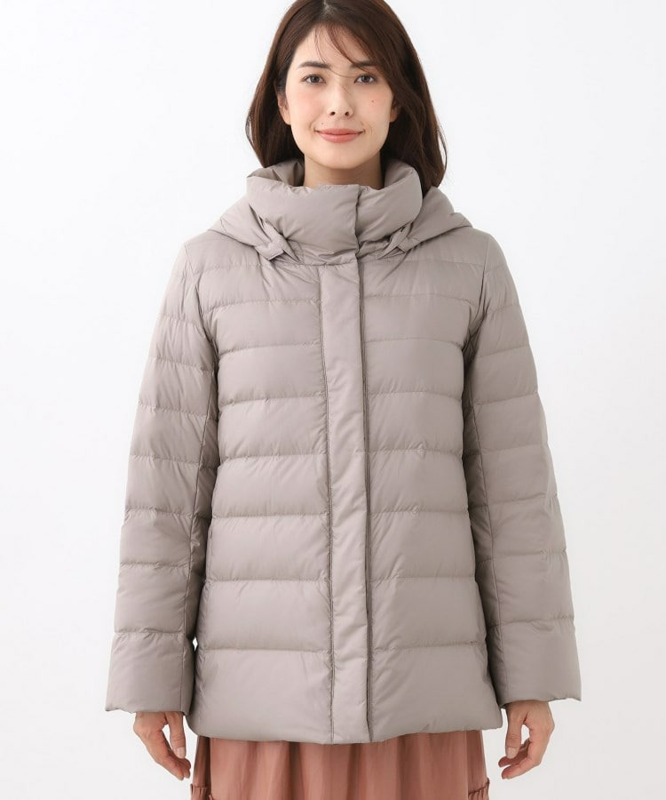 【定番人気/ウエスト調整可】フーデッドミドルダウンコート24
