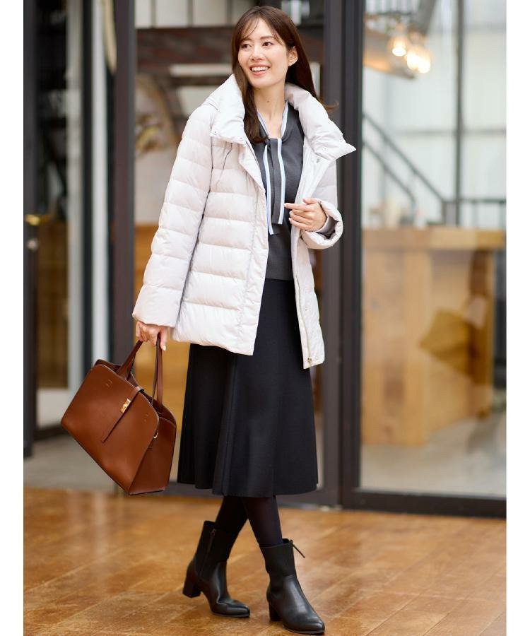 【定番人気/ウエスト調整可】フーデッドミドルダウンコート4