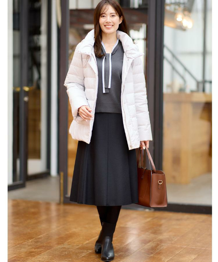 【定番人気/ウエスト調整可】フーデッドミドルダウンコート5