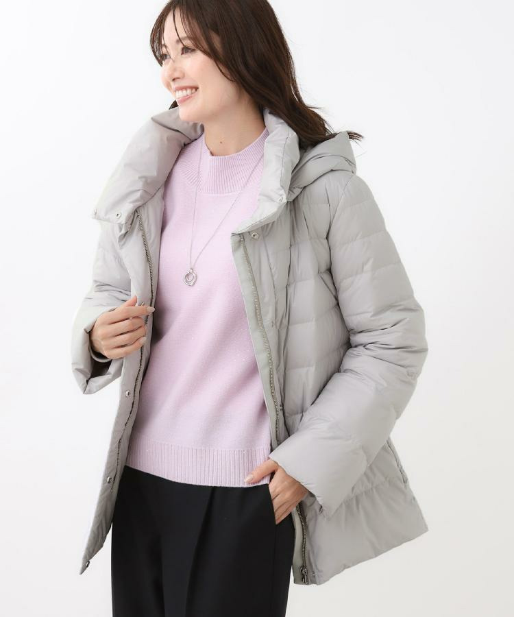 【定番人気/ウエスト調整可】フーデッドミドルダウンコート6