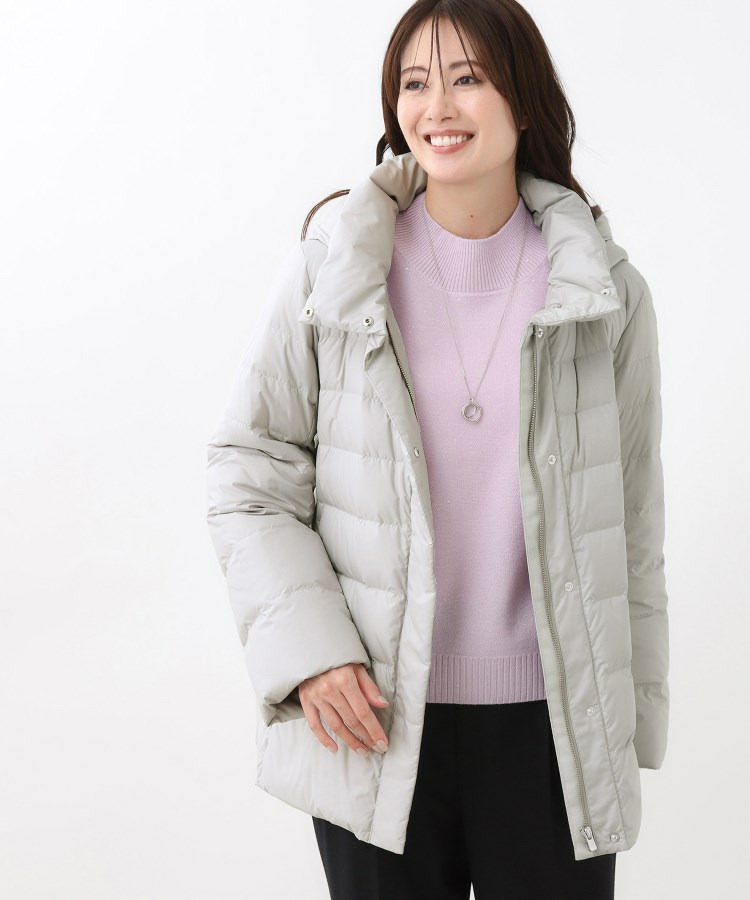 【定番人気/ウエスト調整可】フーデッドミドルダウンコート7