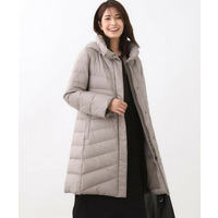 【定番人気／ウエスト調整可】フーデッドロングダウンコート