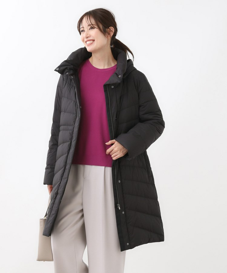 【定番人気/ウエスト調整可】フーデッドロングダウンコート10