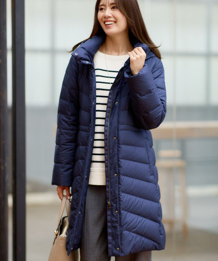 【定番人気/ウエスト調整可】フーデッドロングダウンコート2