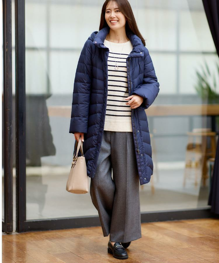 【定番人気/ウエスト調整可】フーデッドロングダウンコート3