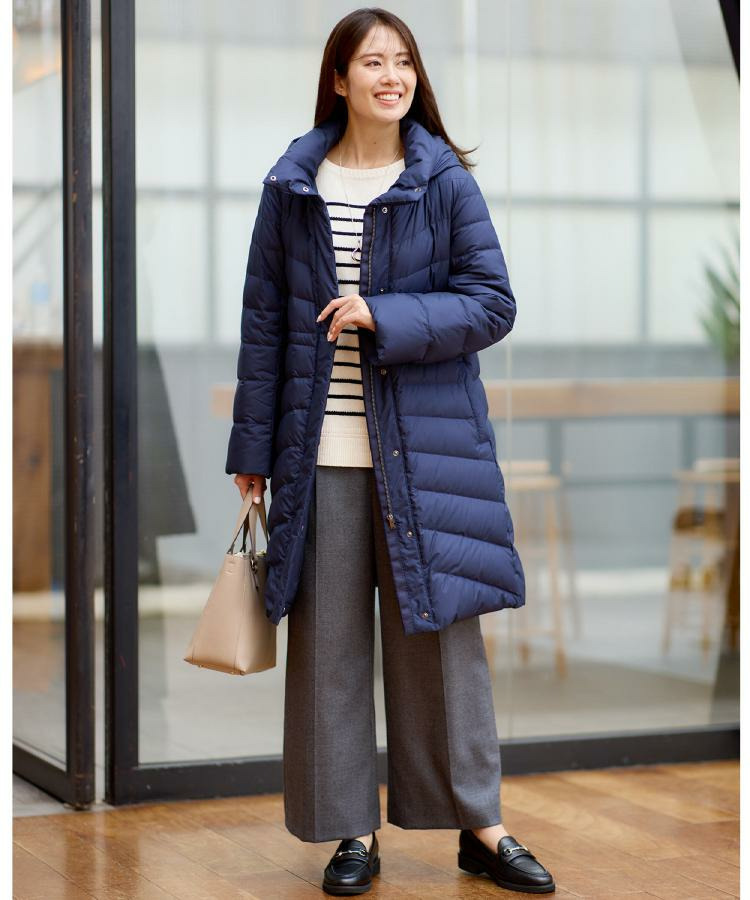 【定番人気/ウエスト調整可】フーデッドロングダウンコート4