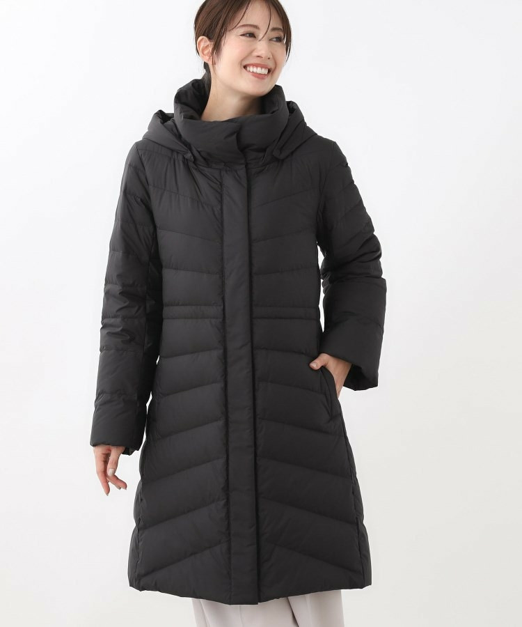 【定番人気/ウエスト調整可】フーデッドロングダウンコート1