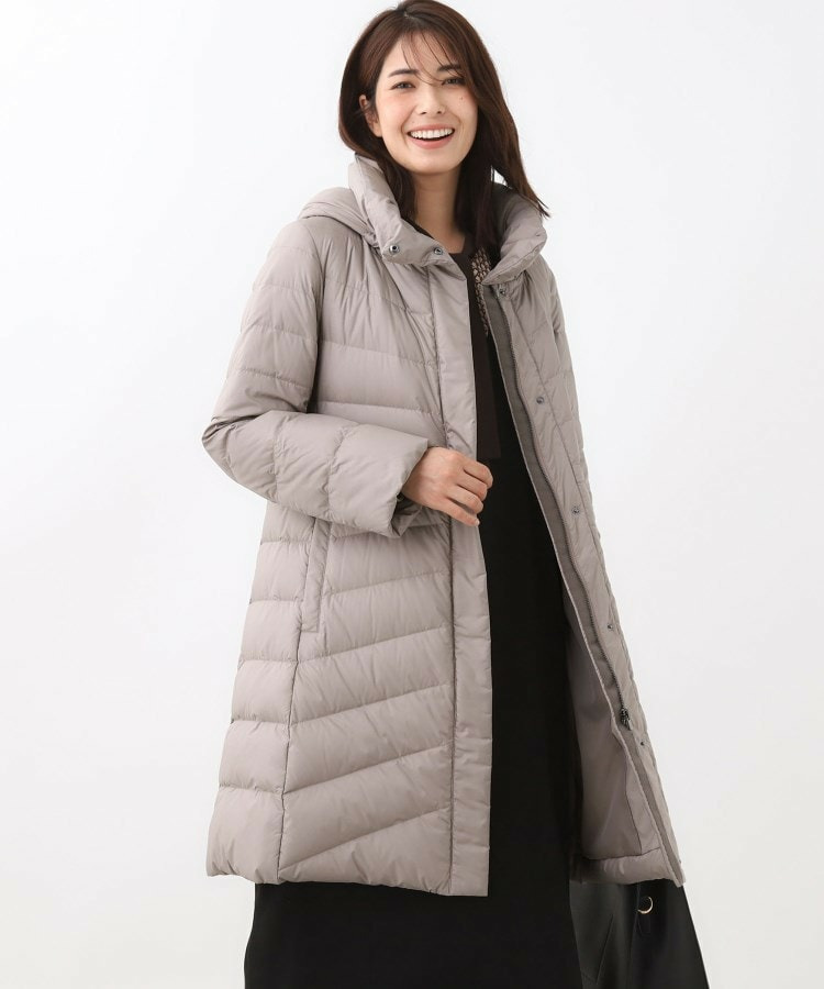 【定番人気/ウエスト調整可】フーデッドロングダウンコート1