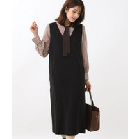 【すっきりシルエット】スエードライクジャンパースカ―ト