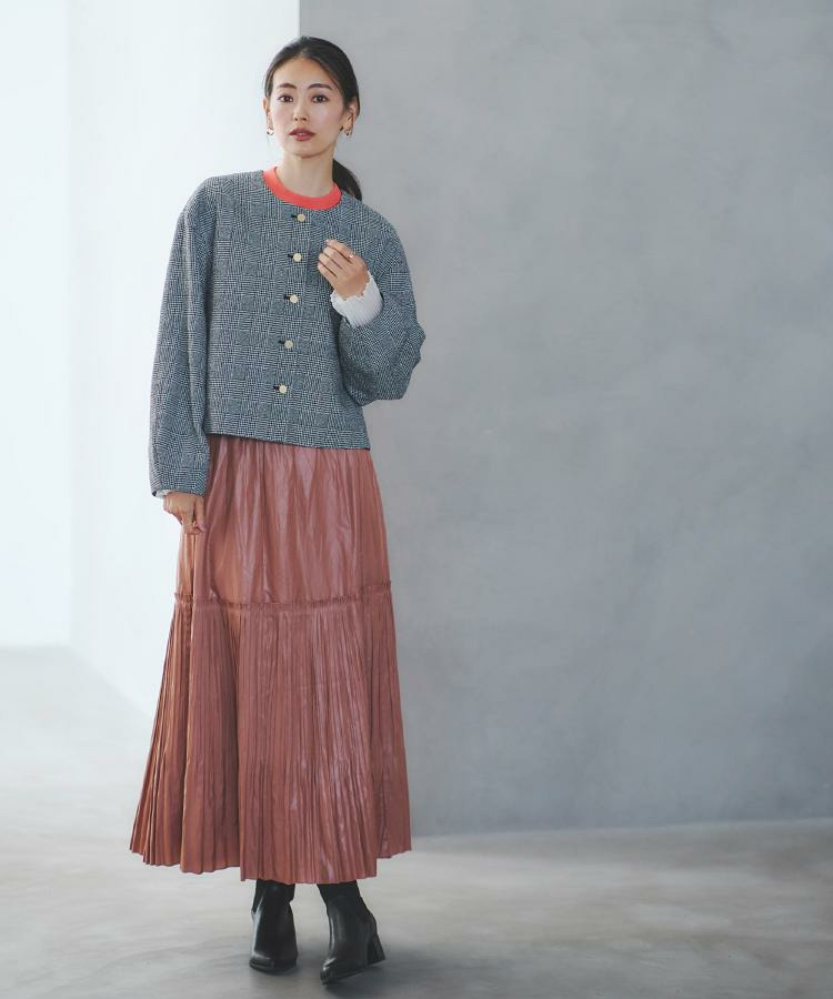 【着映え◎/アームホールゆったり】グレンチェックジャコット2