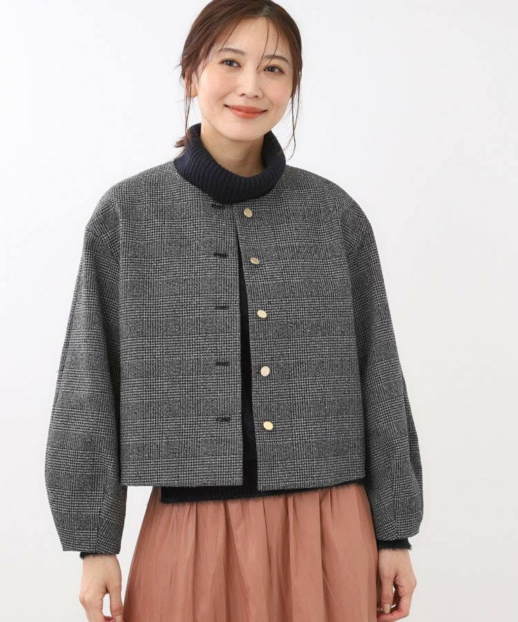 【着映え◎/アームホールゆったり】グレンチェックジャコット1