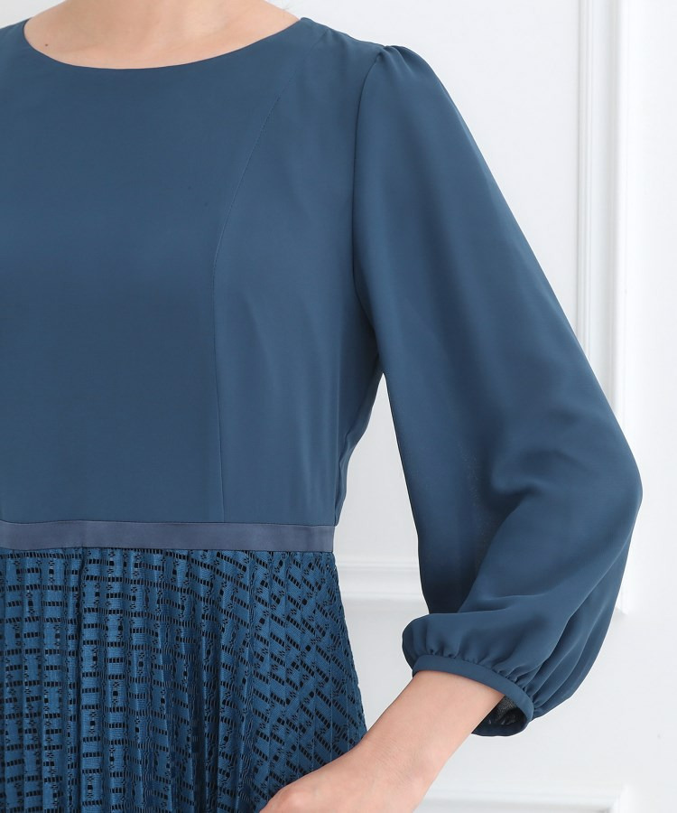 【フォーマル/入卒/一枚で着映え◎】シフォン×幾何柄レースプリーツワンピース22