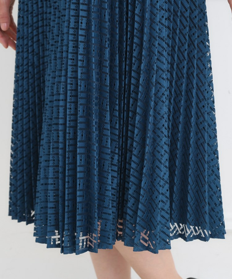 【フォーマル/入卒/一枚で着映え◎】シフォン×幾何柄レースプリーツワンピース23