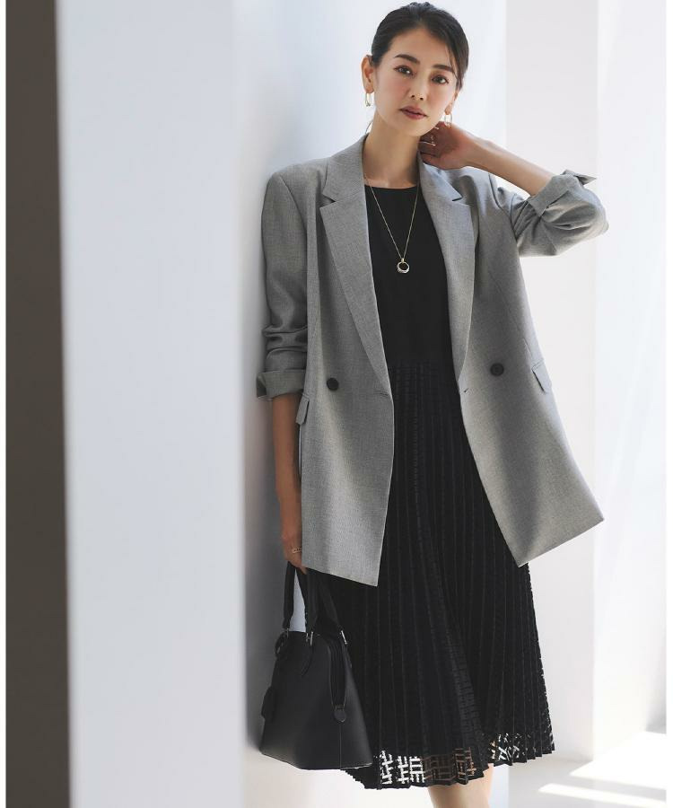 【フォーマル/入卒/一枚で着映え◎】シフォン×幾何柄レースプリーツワンピース3