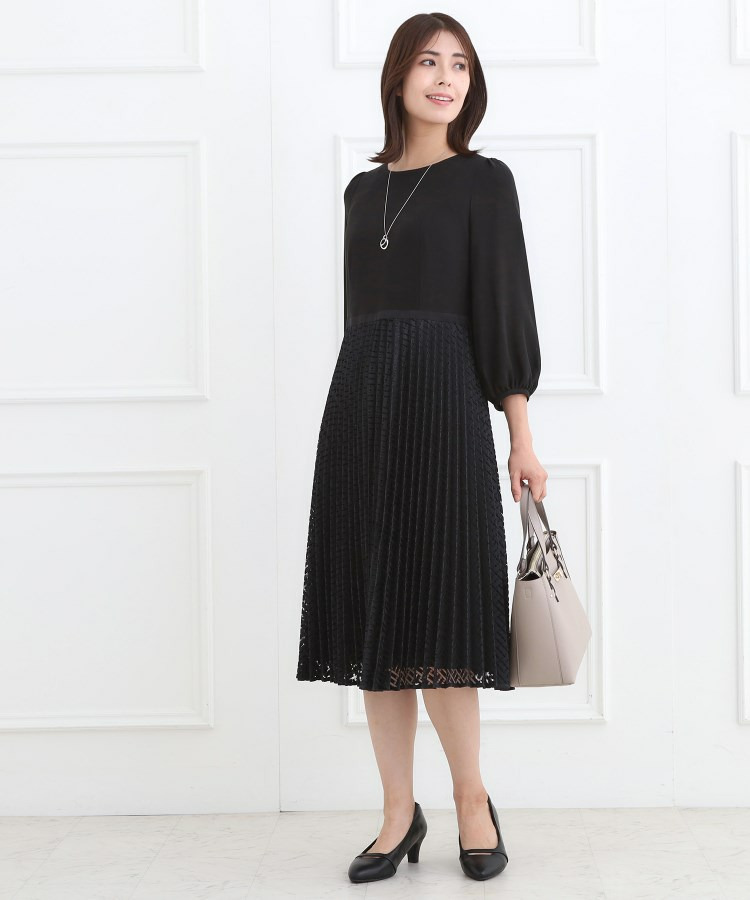 【フォーマル/入卒/一枚で着映え◎】シフォン×幾何柄レースプリーツワンピース6