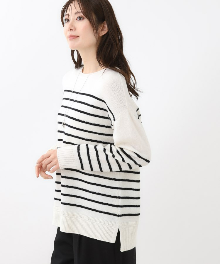 【ゆったり着られる◎】ボートネックボーダーニット11