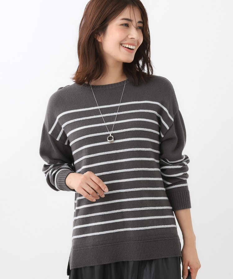 【ゆったり着られる◎】ボートネックボーダーニット15
