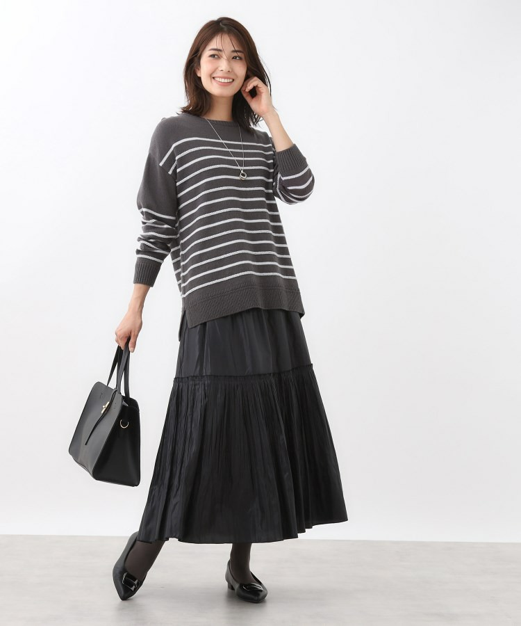 【ゆったり着られる◎】ボートネックボーダーニット16