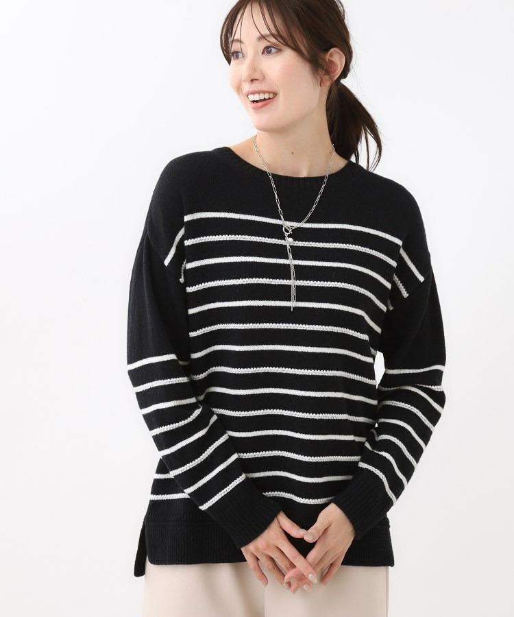 【ゆったり着られる◎】ボートネックボーダーニット19