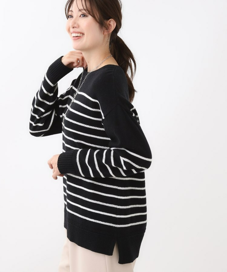 【ゆったり着られる◎】ボートネックボーダーニット20