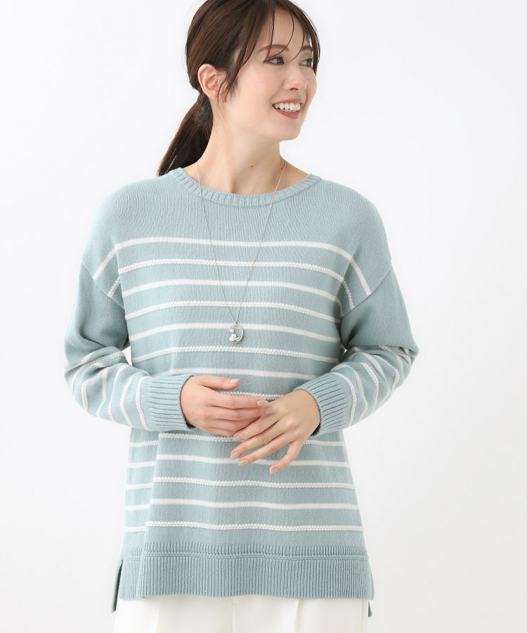 【ゆったり着られる◎】ボートネックボーダーニット23