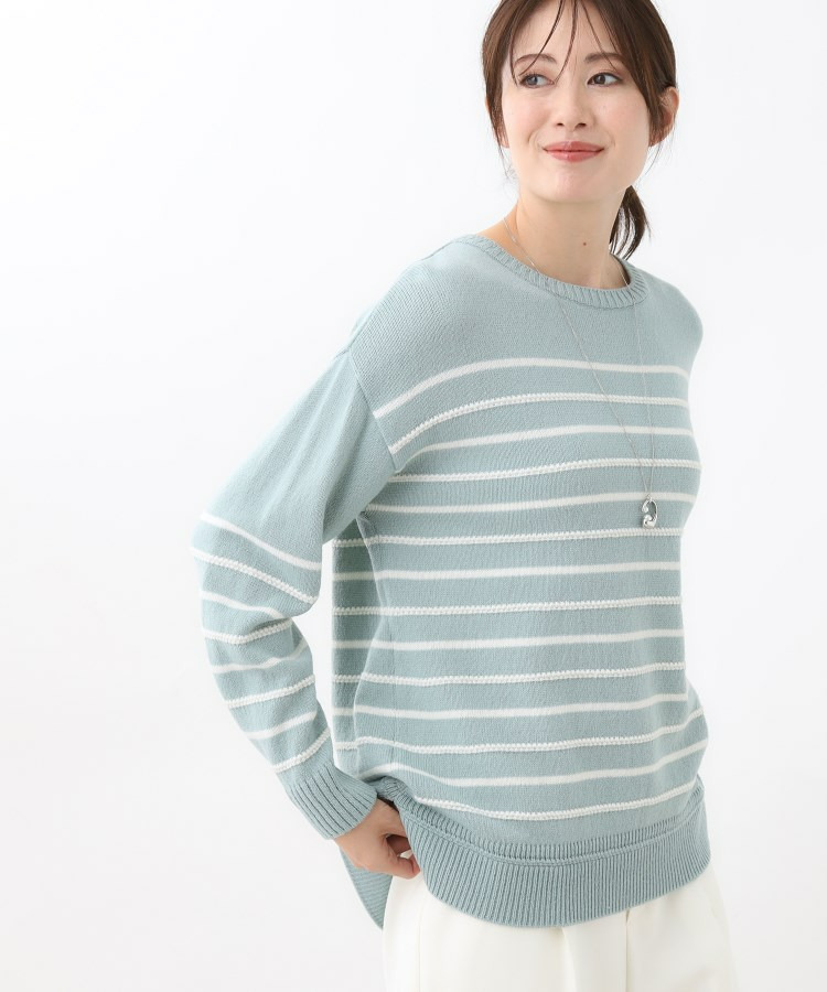 【ゆったり着られる◎】ボートネックボーダーニット24