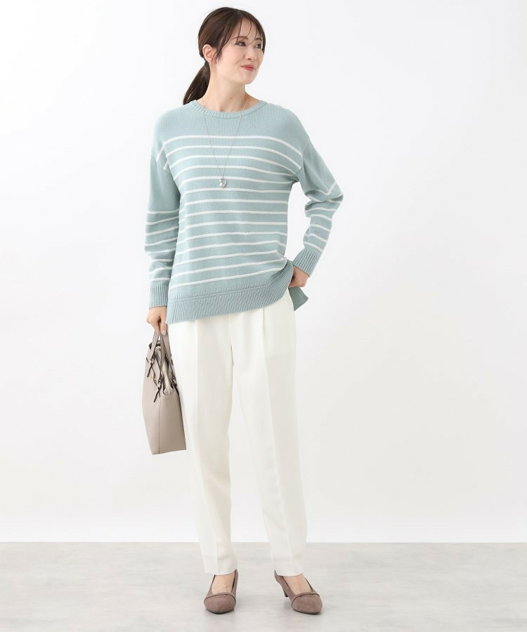 【ゆったり着られる◎】ボートネックボーダーニット25