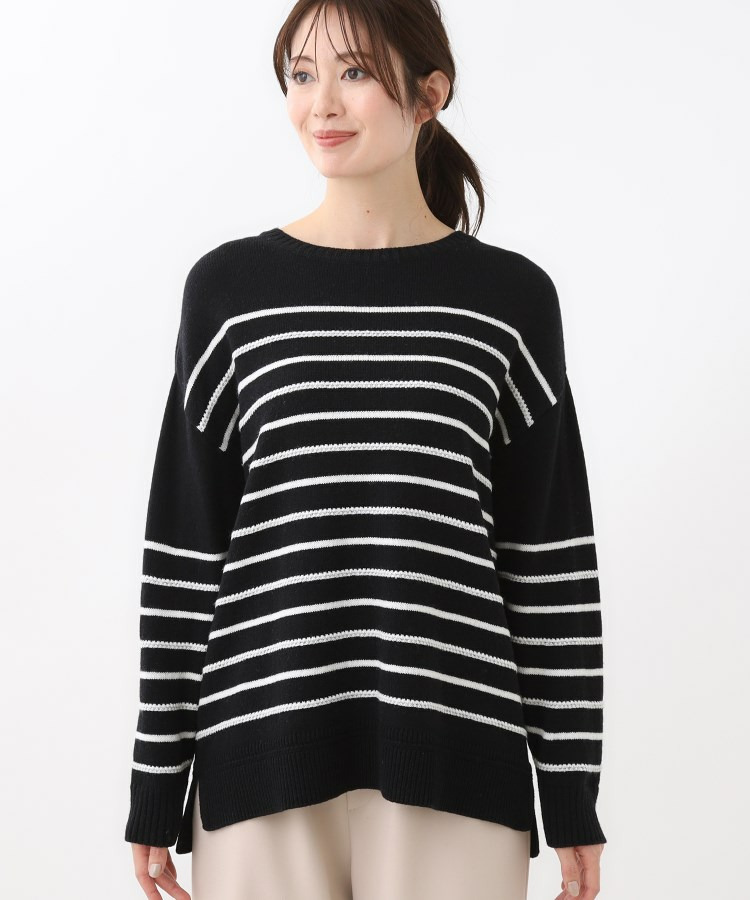【ゆったり着られる◎】ボートネックボーダーニット28