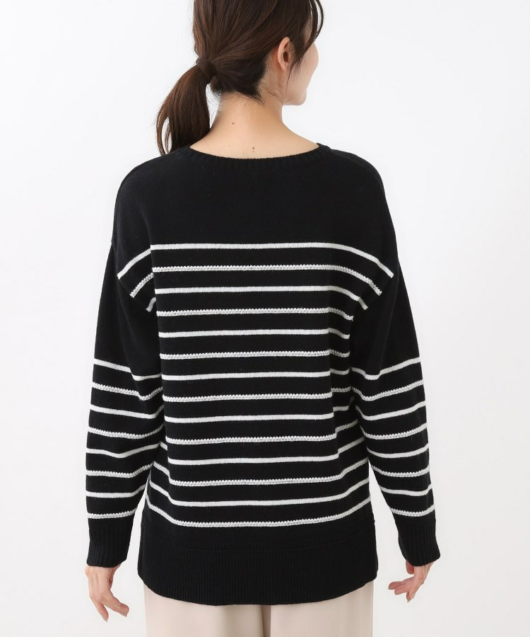 【ゆったり着られる◎】ボートネックボーダーニット30