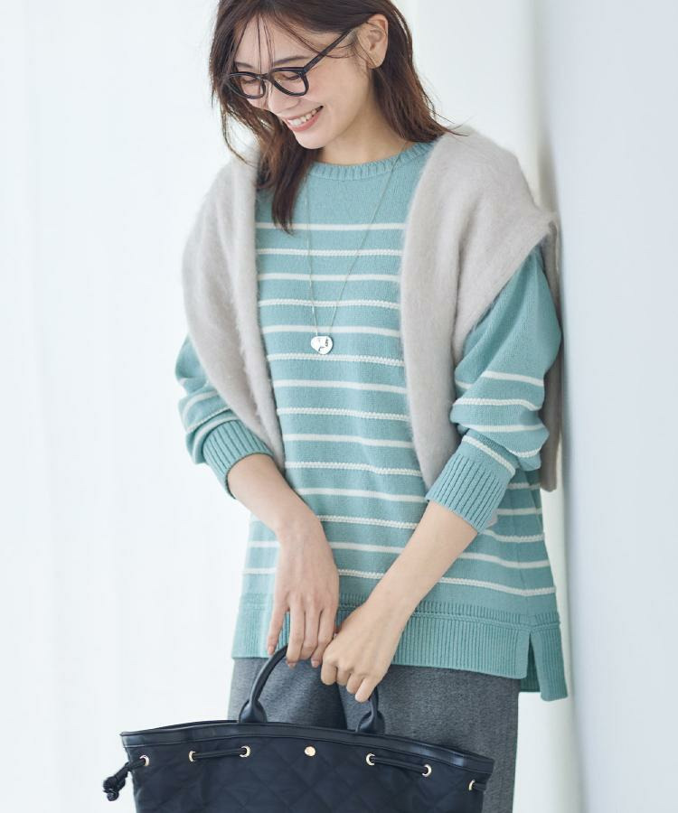 【ゆったり着られる◎】ボートネックボーダーニット4