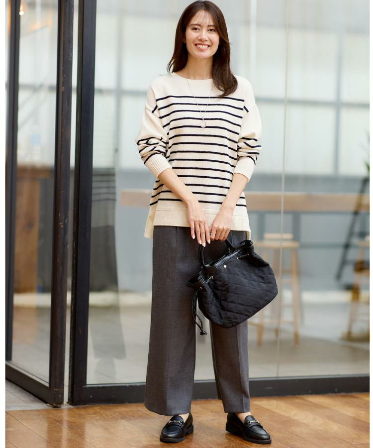 【ゆったり着られる◎】ボートネックボーダーニット7
