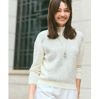 アーガイル柄ハイネックニット