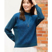 アーガイル柄ハイネックニット