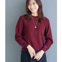 【ほんのりラメ感◎】ケーブル柄プチハイネックニット