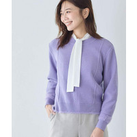 【ほんのりラメ感◎】ケーブル柄プチハイネックニット