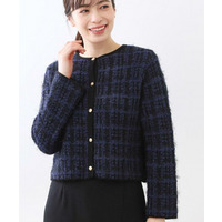 【お食事会やお出かけに◎】ふんわりジャカード編みカーディガン