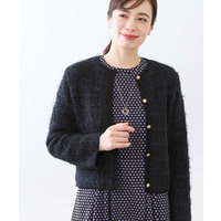 【お食事会やお出かけに◎】ふんわりジャカード編みカーディガン