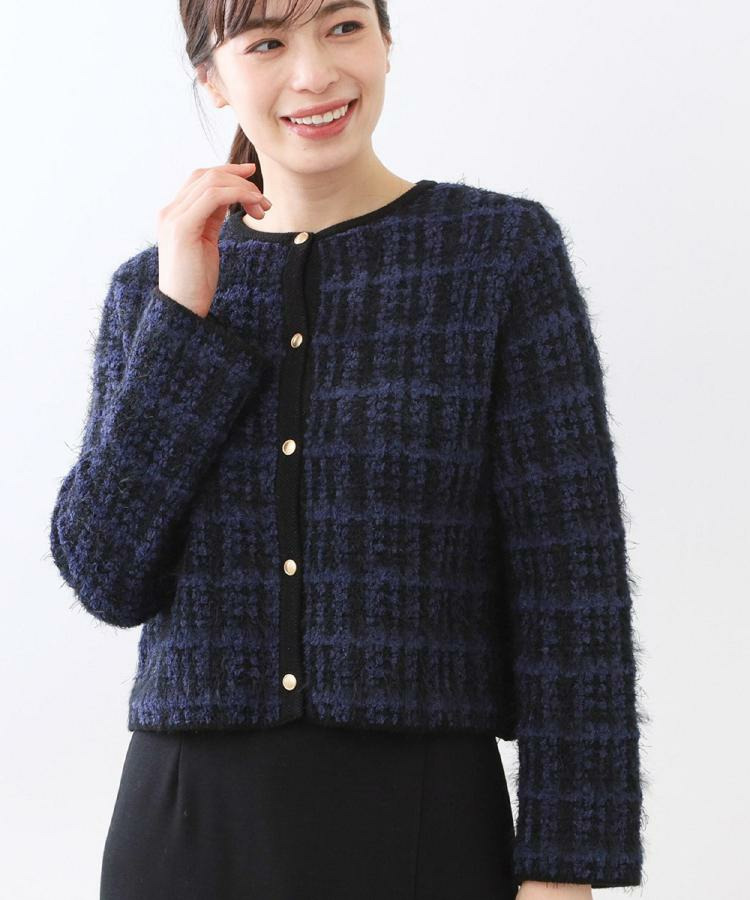【お食事会やお出かけに◎】ふんわりジャカード編みカーディガン1