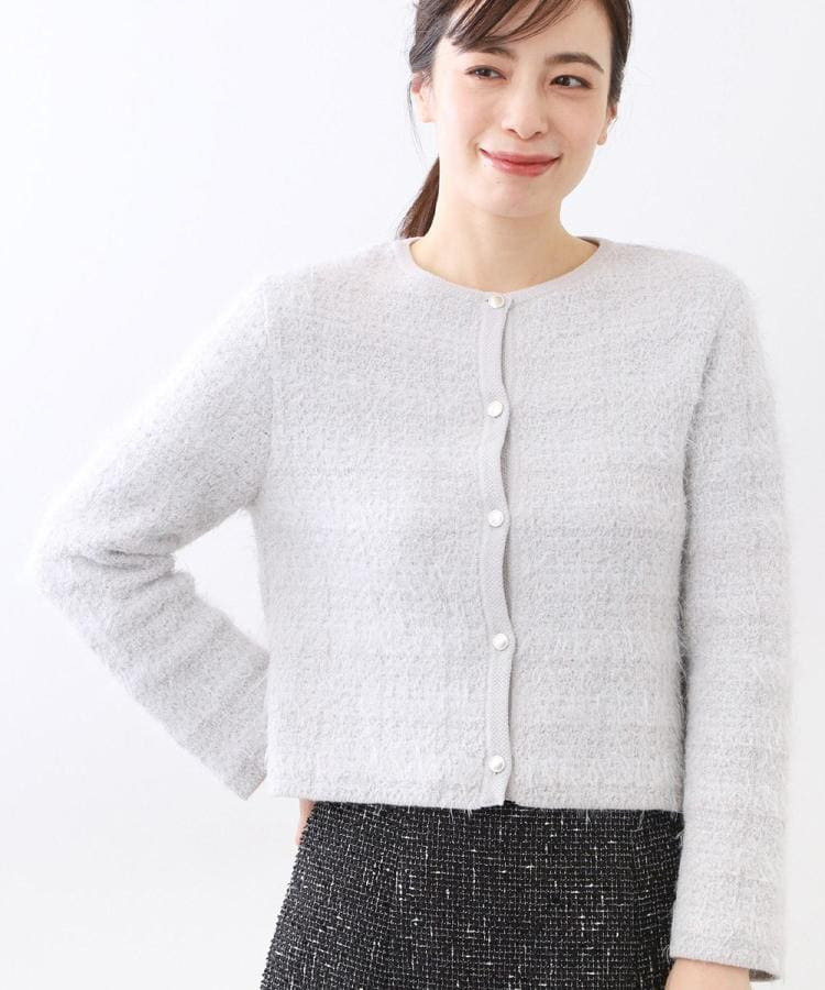 【お食事会やお出かけに◎】ふんわりジャカード編みカーディガン1