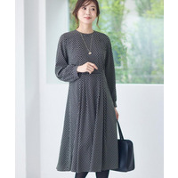 【通勤にもお出かけにも◎】ジオメプリントクラシカルワンピース