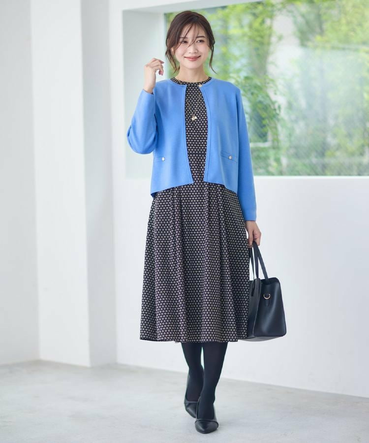 【通勤にもお出かけにも◎】ジオメプリントクラシカルワンピース10